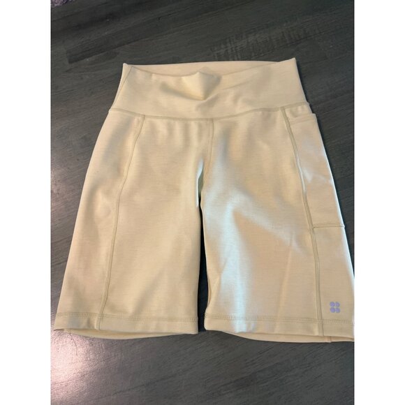 Sweaty Betty Super Sculpt Womens High-Waist Biker Shorts Beige M Polyester/Elast - Picture 1 of 6